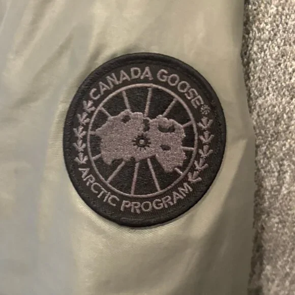 Canada Goose - Women’s Gray Hooded Puffer Parka Coat with Fur Trim – Winter - Picture 7 of 10